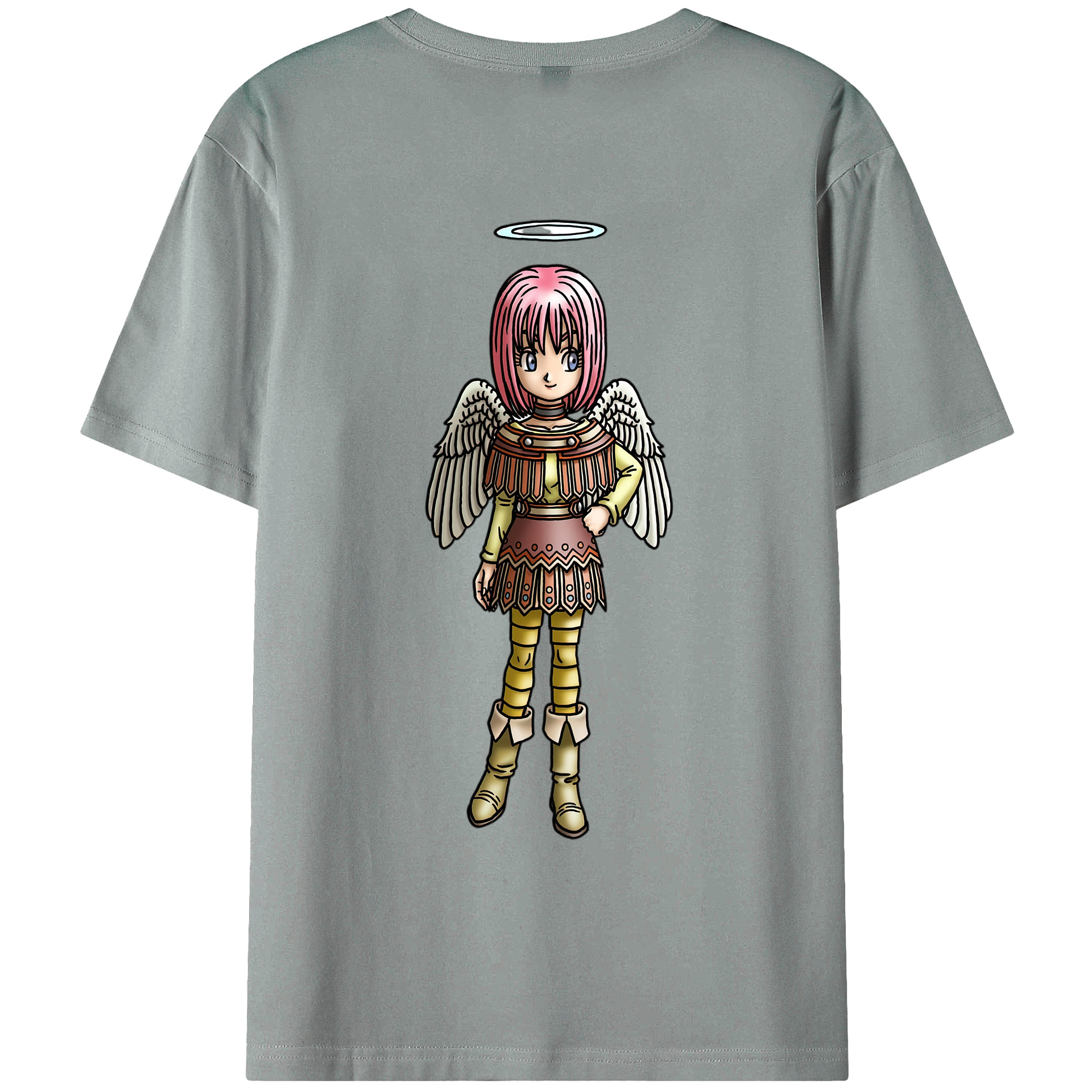 （画像用） ドラゴンクエスト Doragon Kuesuto Dragon Quest 綿100％ メンズ半袖Tシャツ（バックプリント） 通気性